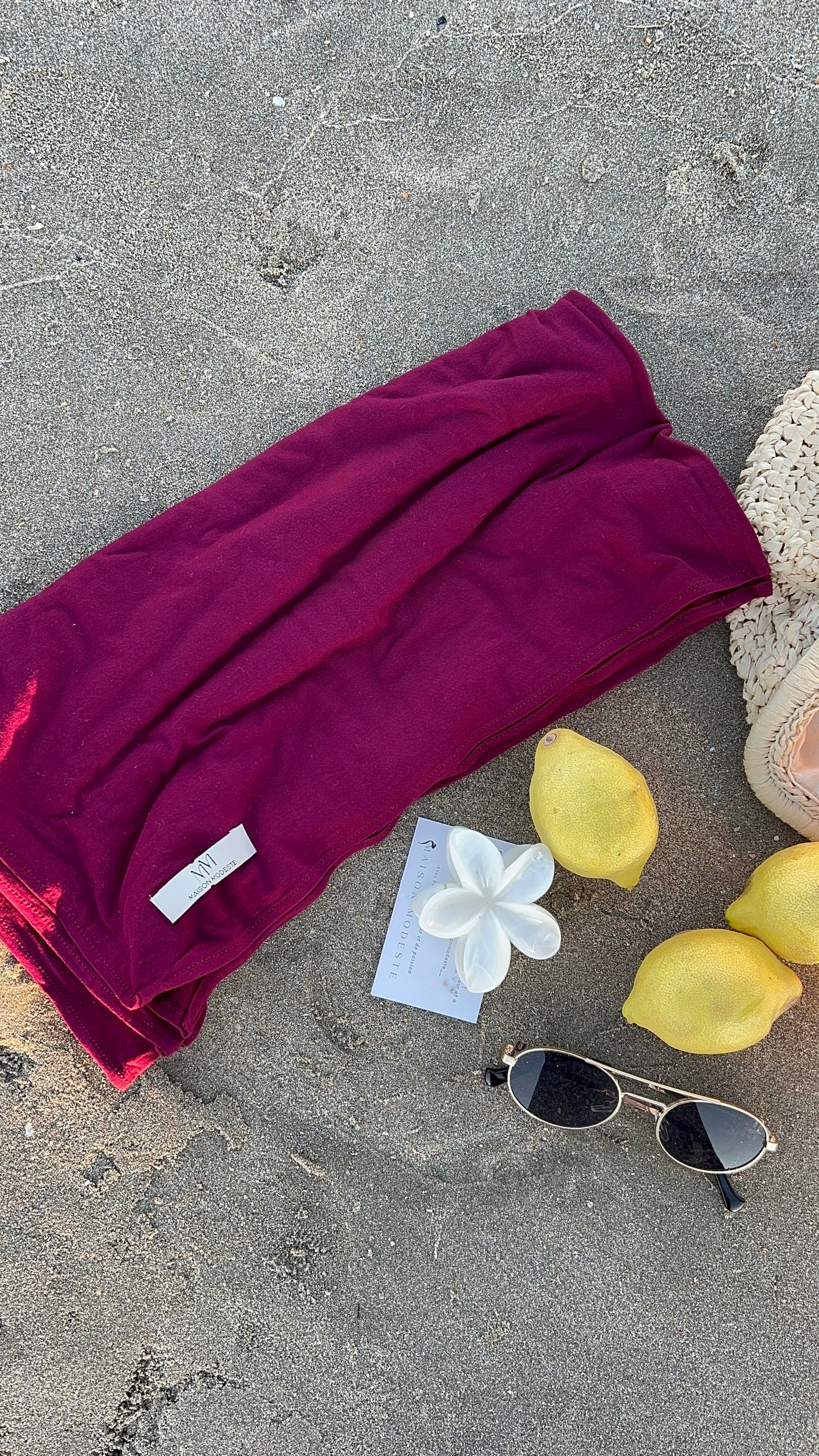 Hijab Jersey bambou cherry
