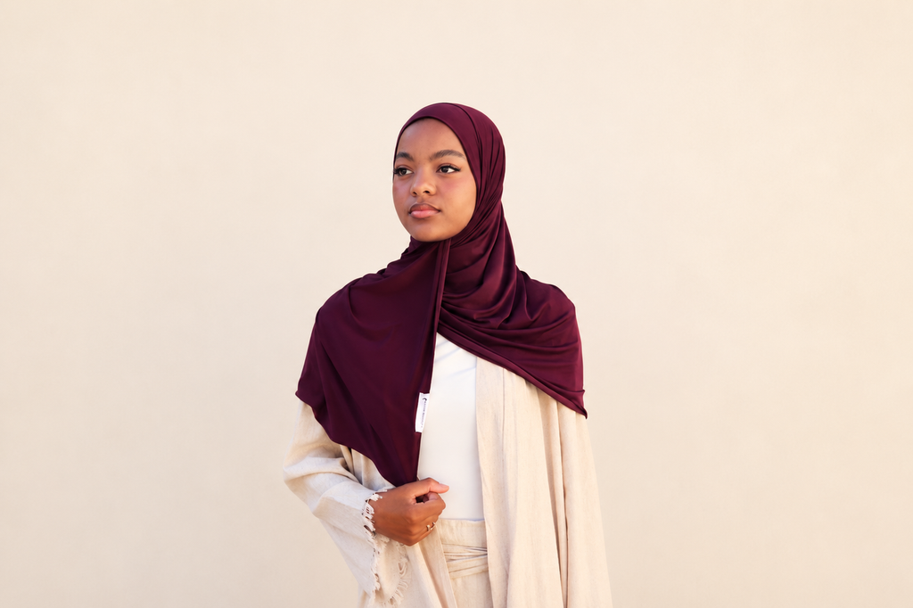 Liquid jersey plum caspia