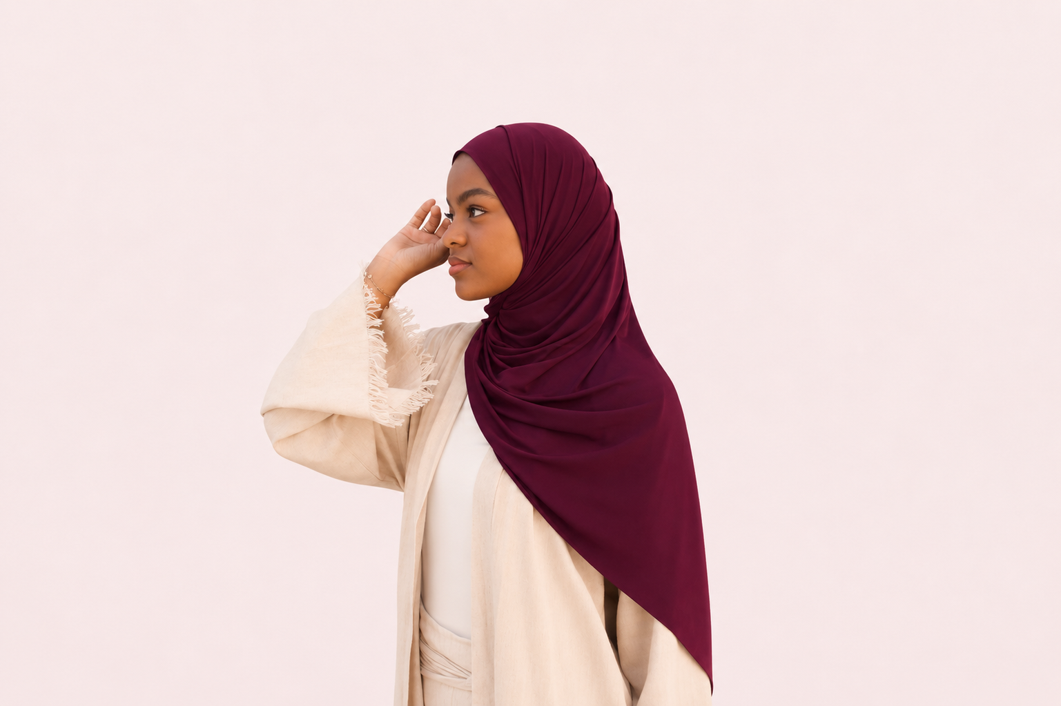 Liquid jersey plum caspia