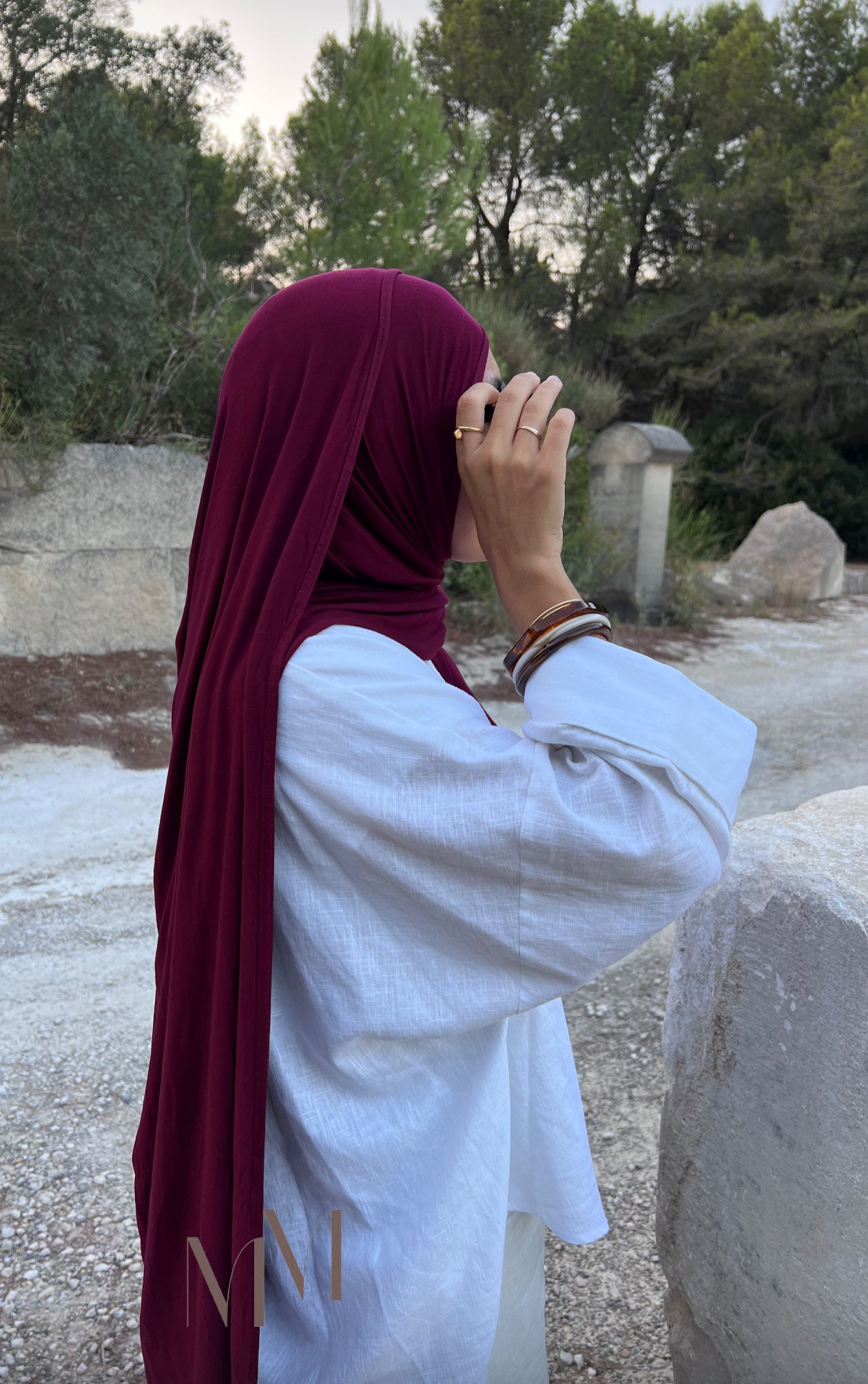Hijab Jersey bambou cherry