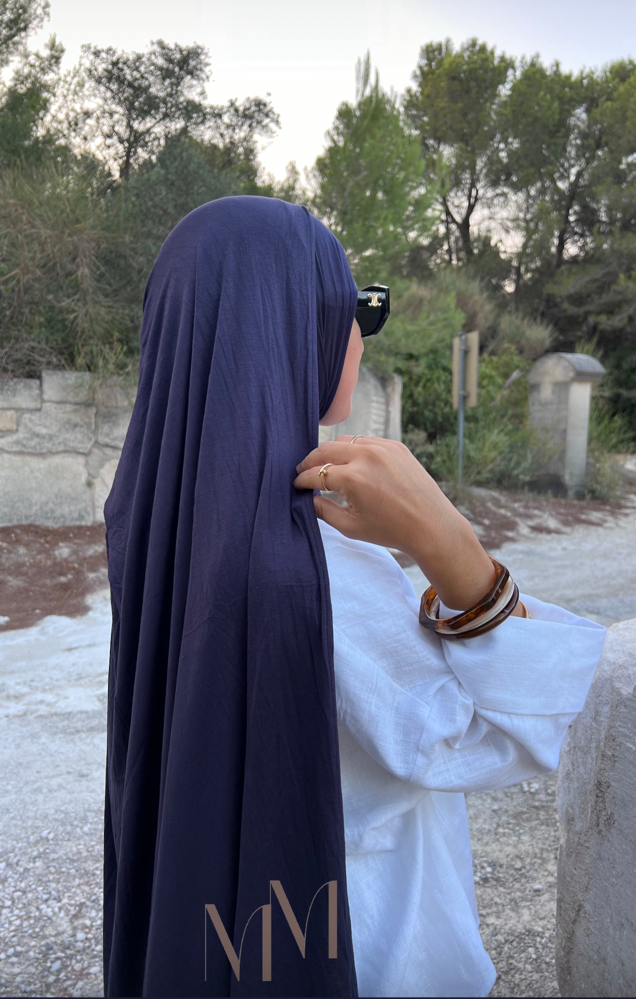 Hijab jersey bambou bleu nuit