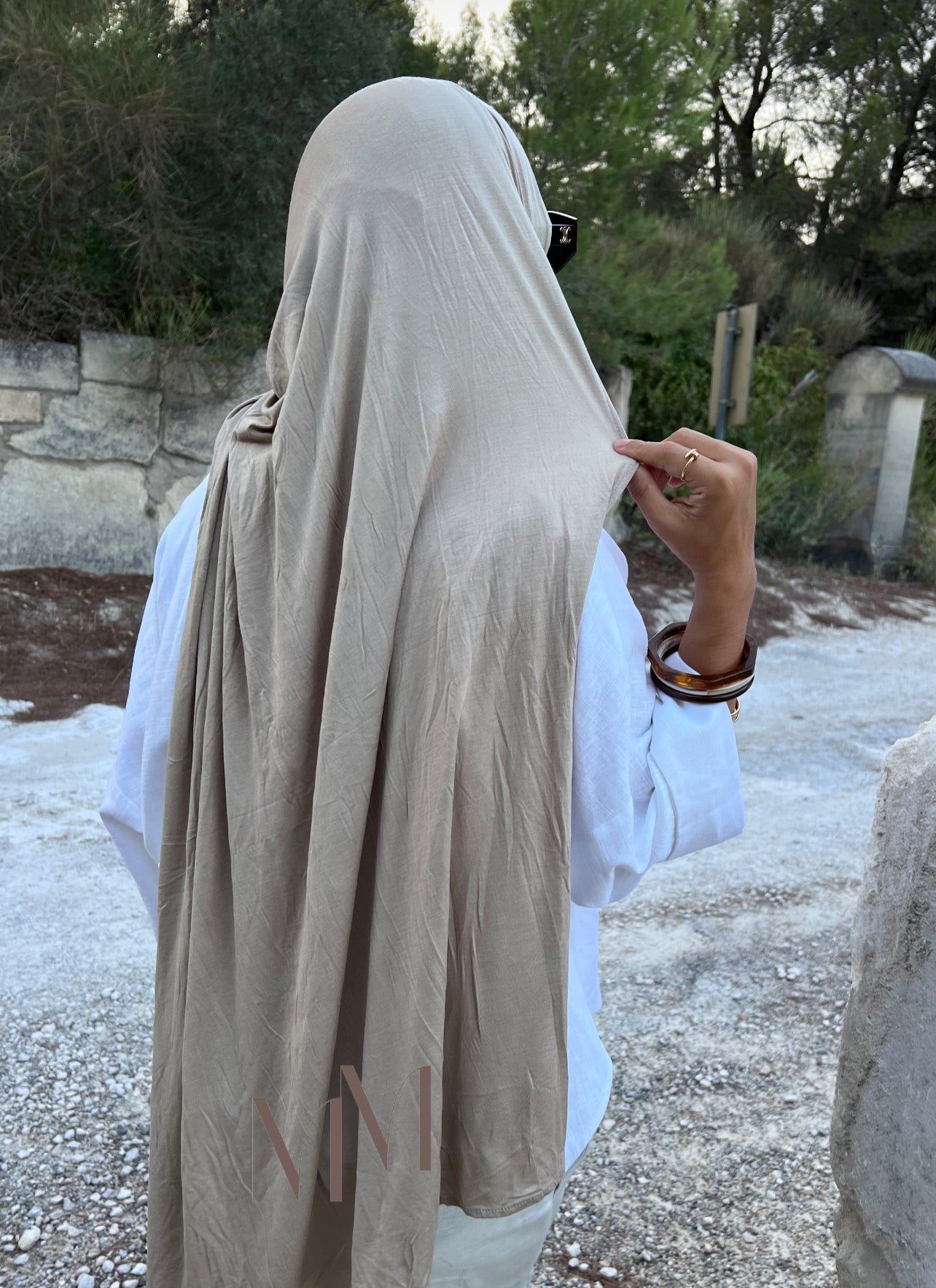 Hijab jersey bambou beige