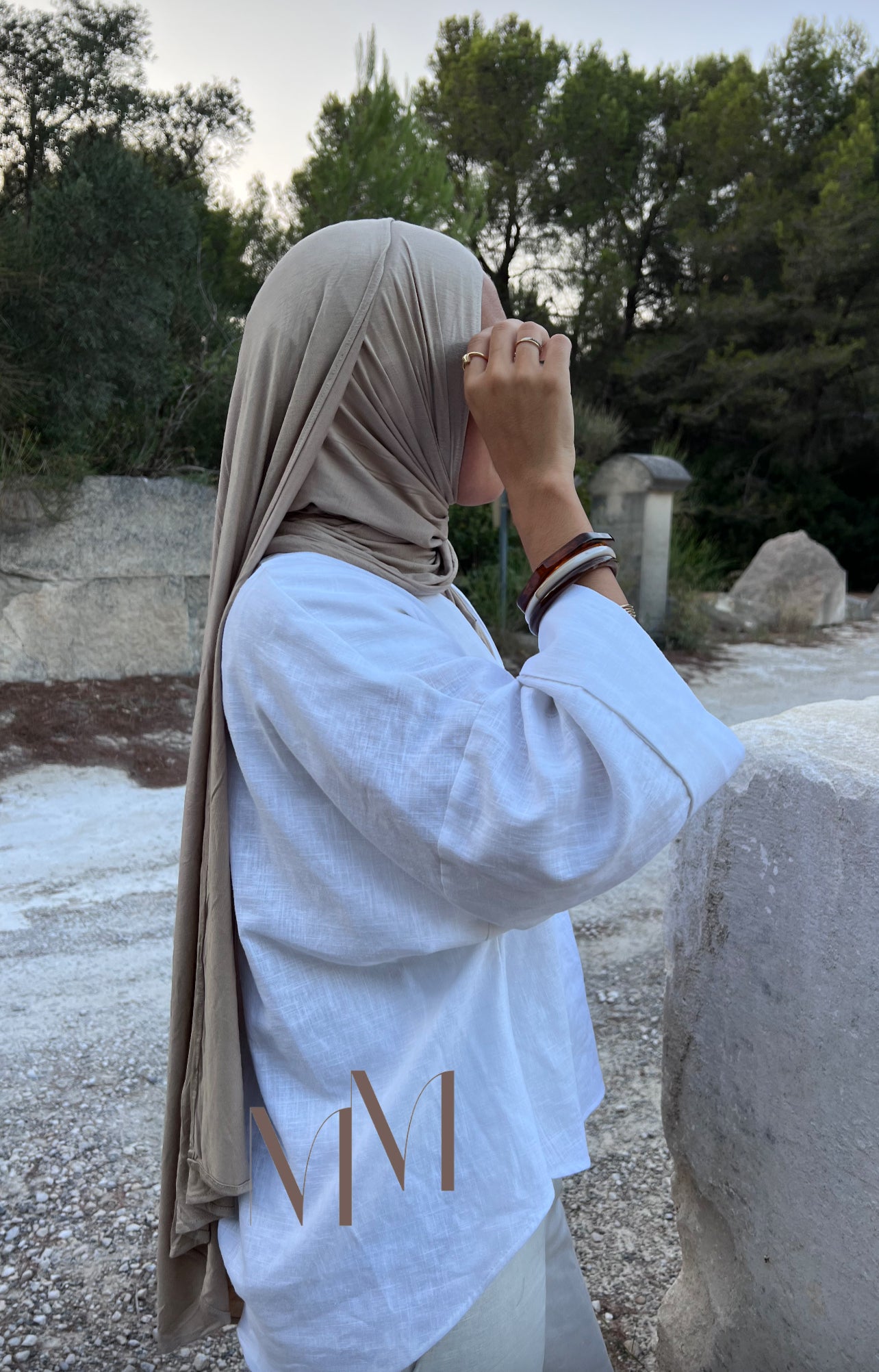Hijab jersey bambou beige