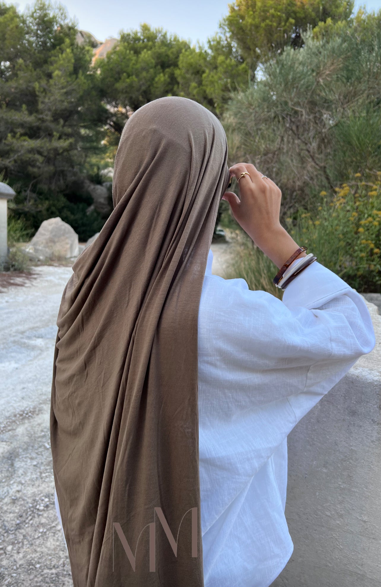 HIJAB JERSEY bambou KAKI CHOCOLAT