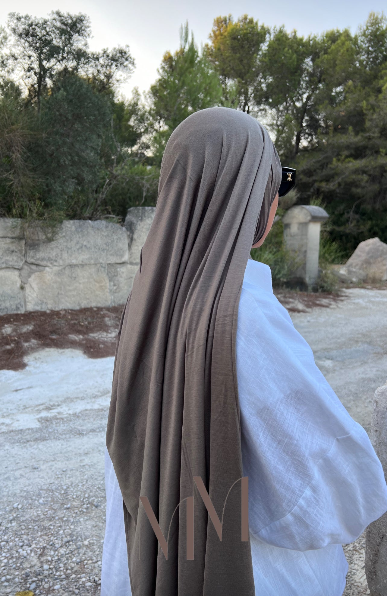 Hijab jersey bambou taupe gris
