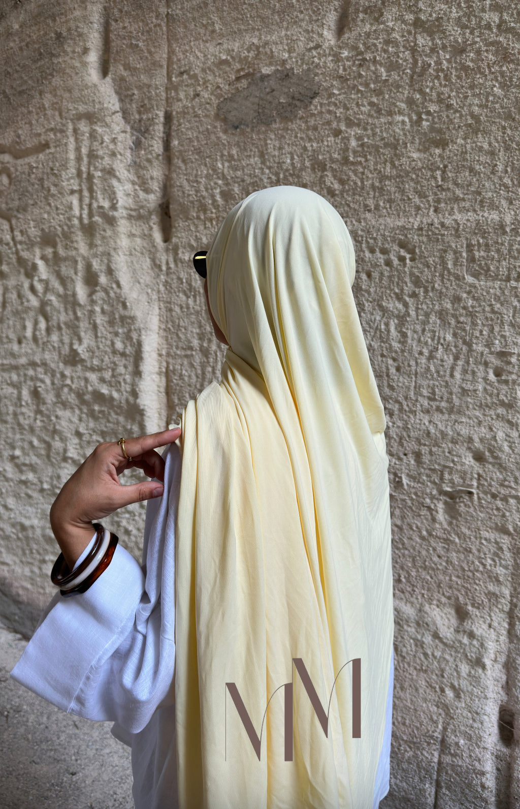 Hijab jersey classy jaune pastel