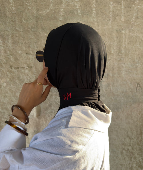 Cagoule jersey black logo rouge